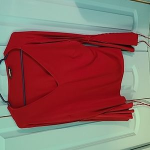 Bell sleeve cold shoulder top